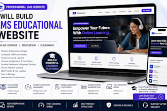 build lms educational website online course website education, elearning website