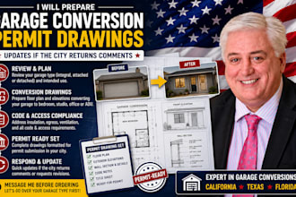 garage conversion permit drawings and city approval update