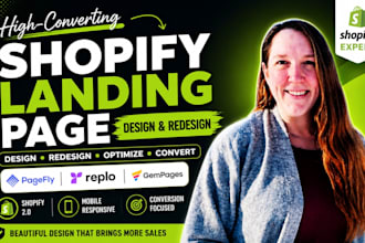 design redesign shopify landing page in pagefly replo gempages cro