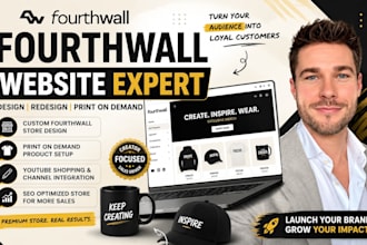 do fourthwall website merch design, redesign fourthwall store print on demand