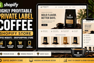 coffee shopify store coffee website private label coffee dropshipping store