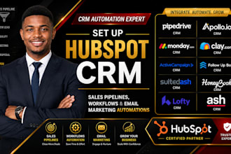 set up hubspot crm, sales pipelines, workflows and email marketing automations