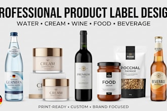 do german water bottle label cream jar wine food drinks beverage product label