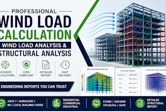 do wind load calculation, wind load analysis and structural analysis report