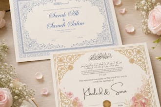 create islamic marriage certificate for you