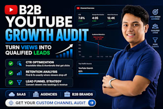 be your b2b youtube growth strategist and audit your channel