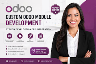 develop custom odoo module python developer and erp inegration