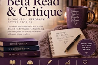 beta read your book and provide honest, detailed reader feedback