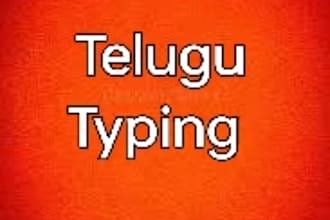 do accurate telugu typing, data entry, and proofreading