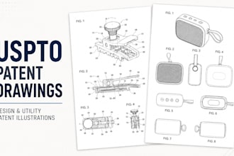 create uspto patent drawings, design and utility patent illustrations