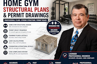 design home gym structural plans and permit drawings