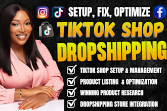setup tiktok shop, tiktok product listings and manage tik tok shop dropshipping