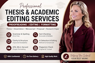 edit, proofread and paraphrase master and bachelor thesis or journal manuscript