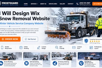 design wix snow removal website winter vehicle service company website