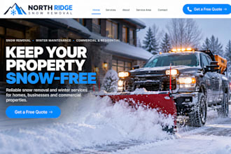 design wix snow removal website winter vehicle service company website