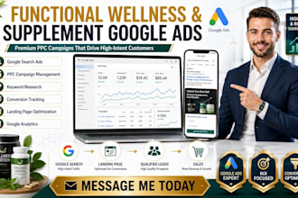 create and manage google ads for functional wellness and supplement brands
