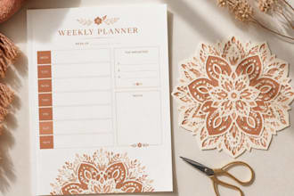 design printable planners and svg dxf cut files