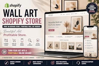 design wall art shopify store print on demand store printable wall art website