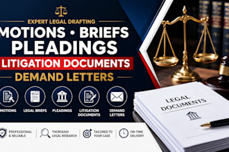 draft motions, legal briefs, pleadings, and litigation documents demand letter
