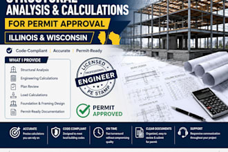 provide structural analysis, calculations and plan review in illinois, wisconsin