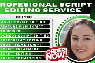 edit, rewrite, format screenplay, movie script, short film, featured film script