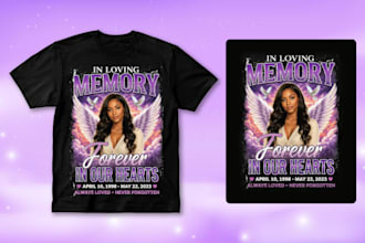 design memorial funeral rip in loving memory t shirt design