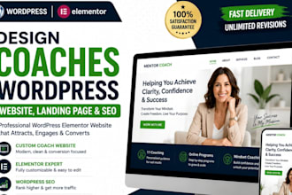 design coaches wordpress elementor website wordpress landingpage wordpress seo