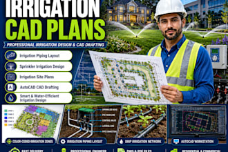 draft irrigation cad plans piping layouts engineering drawing