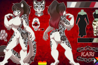 furry ref sheet anthro nsfw or sfw furry reference sheet fursona oc ref sheet