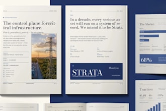 design investor one pager executive summary, investor deck and company profile