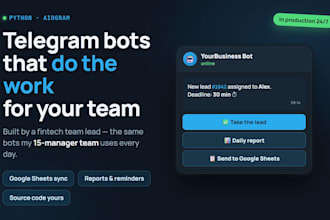 develop a telegram bot in python for your business