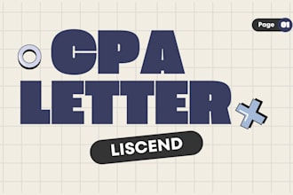 prepare CPA letter and financial consultant