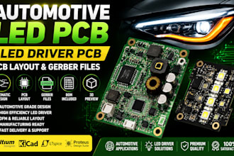 design automotive led pcb, led driver pcb, pcb layout and gerber files