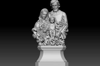 turn photo to3d family figurine,bust,fix meshmixer stl,3mf cut and key,3d trophy