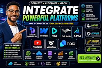 integrate microsoft dynamics webflow veo fish audio aiva youtube voiceflow tidio