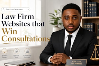 design a lawyer website, law firm website, and attorney website