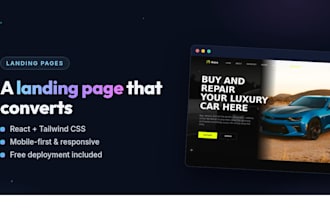 build a responsive landing page in react and tailwind css