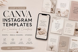 design luxury feminine canva instagram templates reels covers for coaches