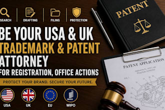 be your USA UK trademark and patent attorney for registration, office action