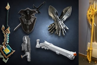 design custom 3d weapon and cosplay prop model print ready stl for 3d printing