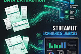 extract data from invoices, vouchers, images to database and streamlit dashboard