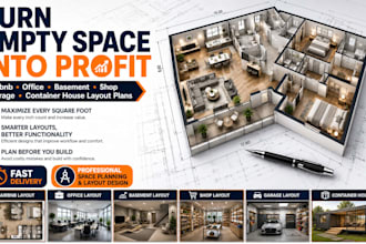 draw airbnb office basement layout plan shop garage container house drawing plan