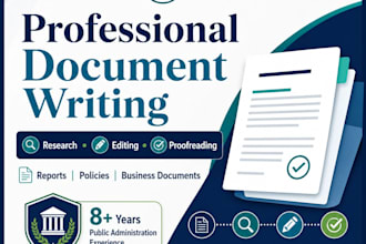 research, write, edit, and proofread professional documents