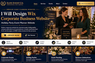 design wix corporate business website holiday party event planner website