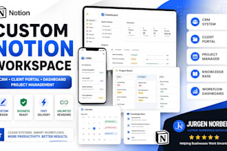 build a custom notion workspace, CRM, dashboard and client portal