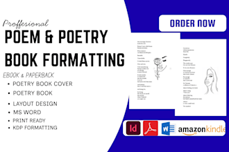 format literary memoir, nonfiction book, paperback novel upload, kdp poetry book