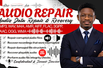 fix and repair corrupted wav, mp3, m4a audio file with data recovery