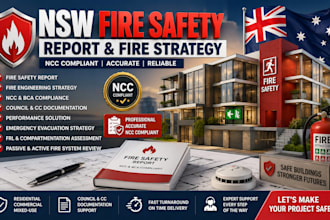 prepare nsw fire safety report fire strategy for cou ncil and cc