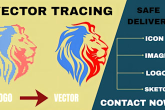 manually vector trace, vectorize logo, convert image to vector and png to svg