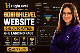 build gohighlevel website, sales funnel, CRM, landing page, ghl automation